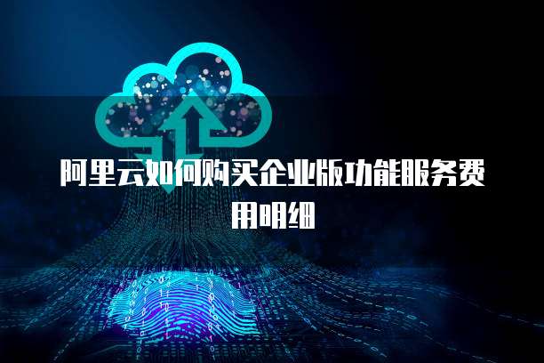阿里云如何购买企业版功能服务费用明细