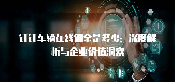 钉钉车辆在线佣金是多少：深度解析与企业价值洞察