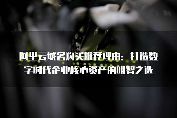 阿里云域名购买推荐理由：打造数字时代企业核心资产的明智之选