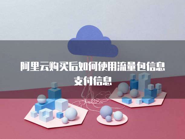 阿里云购买后如何使用流量包信息支付信息
