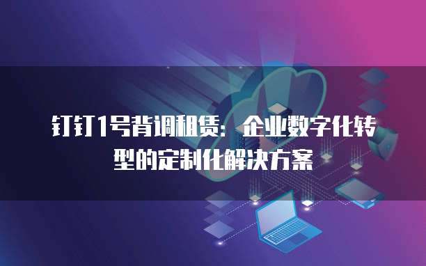 钉钉1号背调租赁:企业数字化转型的定制化解决方案