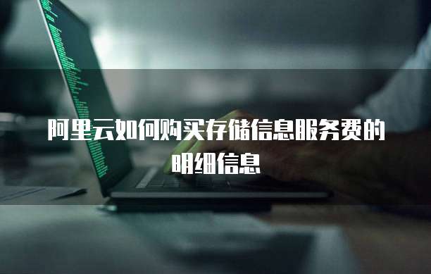 阿里云如何购买存储信息服务费的明细信息