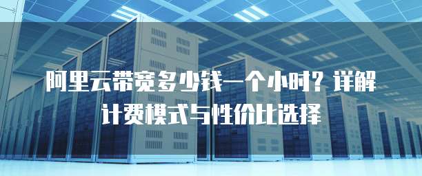 阿里云带宽多少钱一个小时?详解计费模式与性价比选择