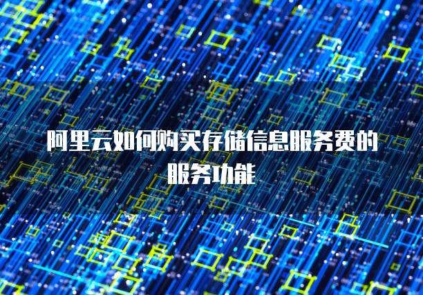 阿里云如何购买存储信息服务费的服务功能