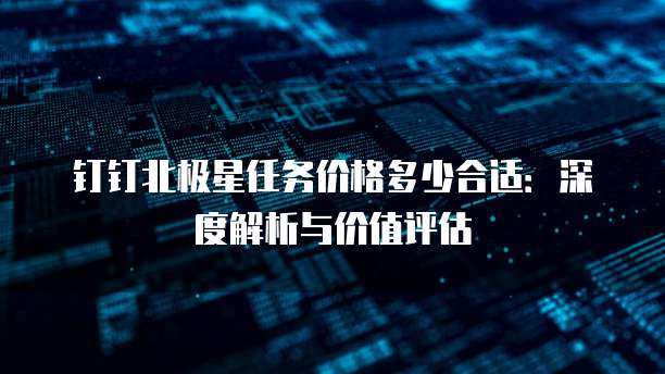 钉钉北极星任务价格多少合适:深度解析与价值评估