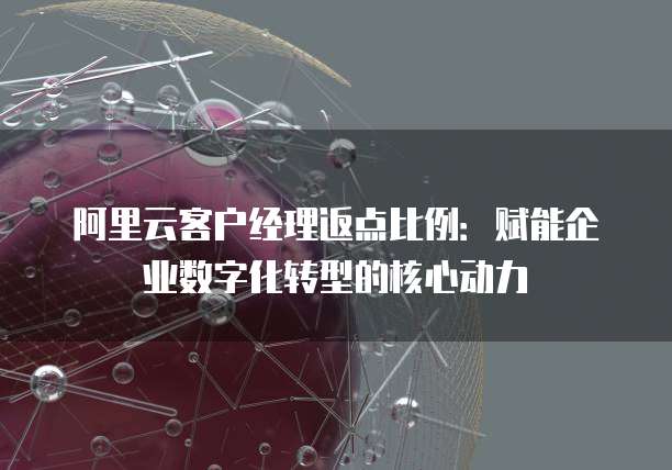 阿里云客户经理返点比例:赋能企业数字化转型的核心动力