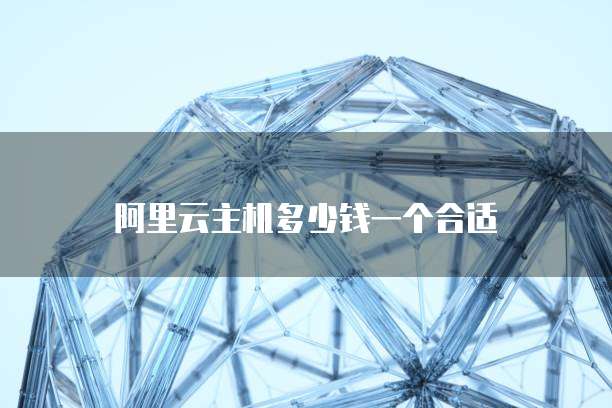 阿里云主机多少钱一个合适