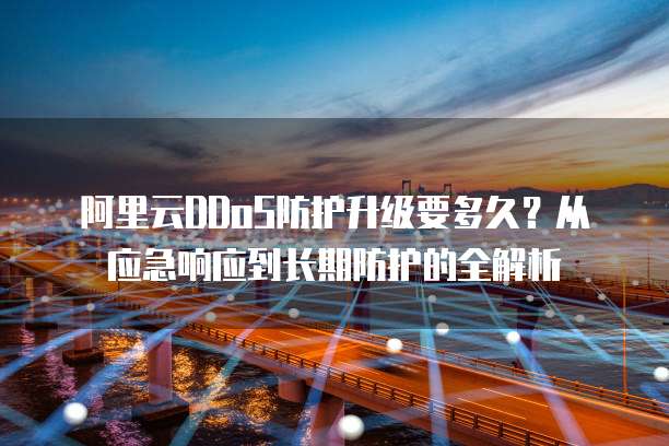 阿里云DDoS防护升级要多久?从应急响应到长期防护的全解析