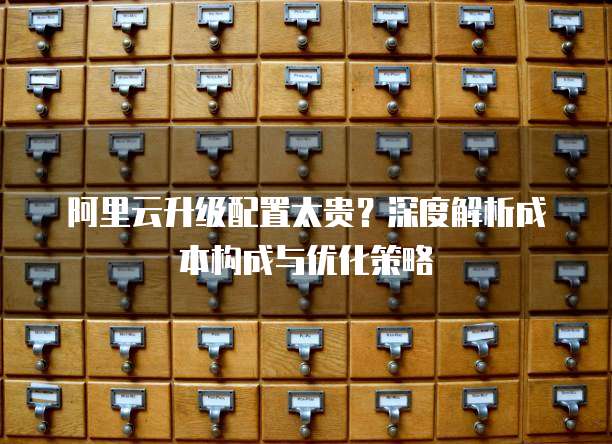 阿里云升级配置太贵?深度解析成本构成与优化策略