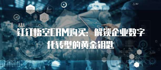 钉钉悟空CRM购买:解锁企业数字化转型的黄金钥匙