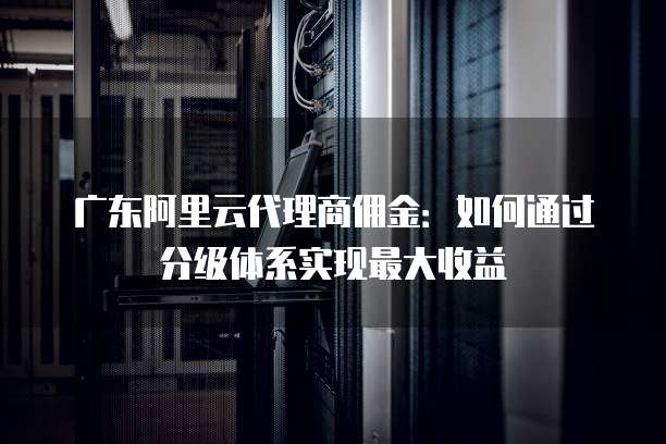 广东阿里云代理商佣金：如何通过分级体系实现最大收益