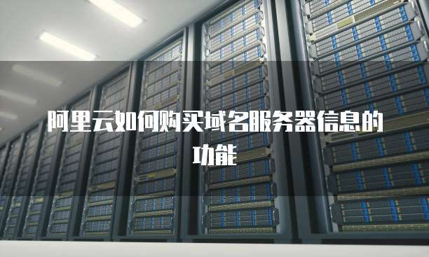 阿里云如何购买域名服务器信息的功能