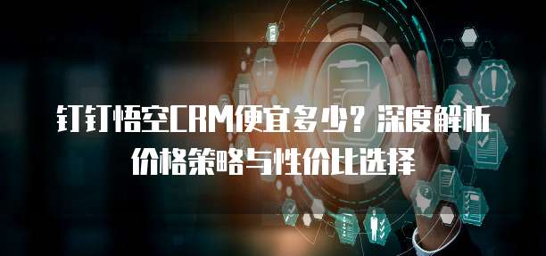 钉钉悟空CRM便宜多少？深度解析价格策略与性价比选择