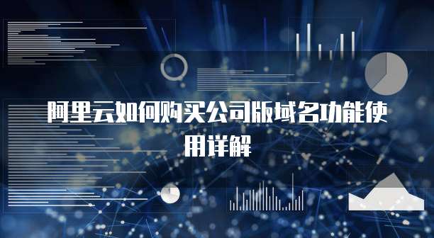 阿里云如何购买公司版域名功能使用详解