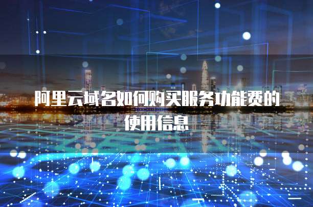阿里云域名如何购买服务功能费的使用信息