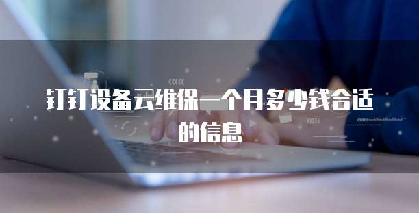 钉钉设备云维保一个月多少钱合适的信息