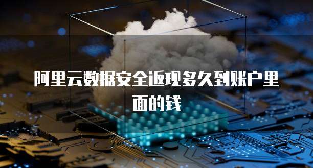 阿里云数据安全返现多久到账户里面的钱