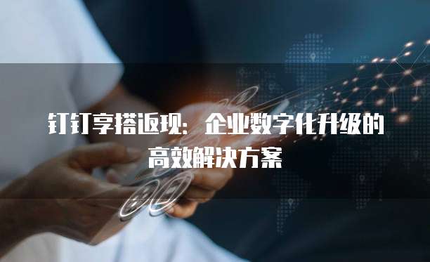 钉钉享搭返现:企业数字化升级的高效解决方案