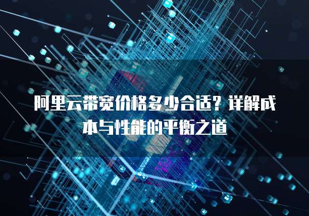 阿里云带宽价格多少合适?详解成本与性能的平衡之道