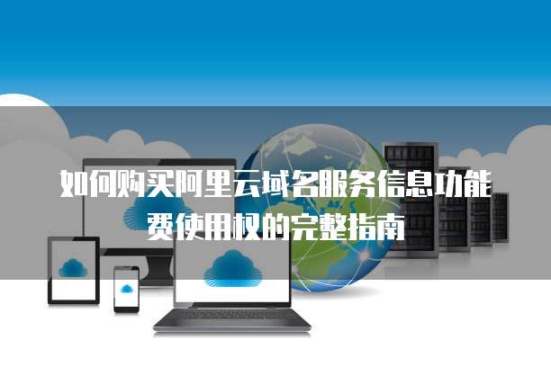 如何购买阿里云域名服务信息功能费使用权的完整指南