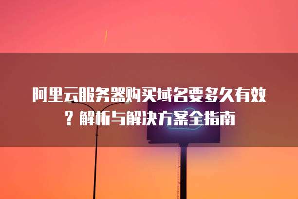 阿里云服务器购买域名要多久有效?解析与解决方案全指南