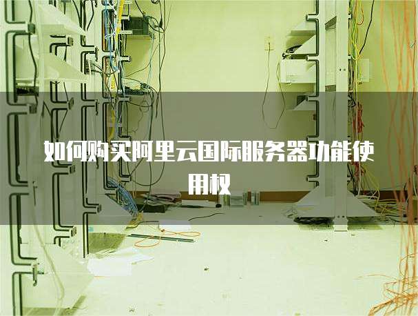 如何购买阿里云国际服务器功能使用权