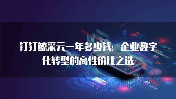 钉钉鲸采云一年多少钱:企业数字化转型的高性价比之选