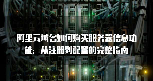 阿里云域名如何购买服务器信息功能:从注册到配置的完整指南