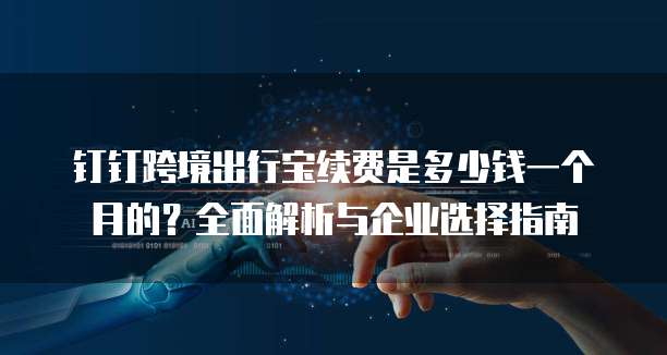 钉钉跨境出行宝续费是多少钱一个月的?全面解析与企业选择指南