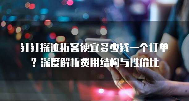 钉钉探迹拓客便宜多少钱一个订单？深度解析费用结构与性价比
