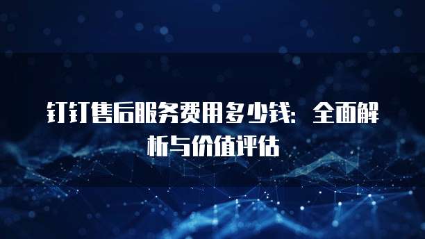 钉钉售后服务费用多少钱:全面解析与价值评估