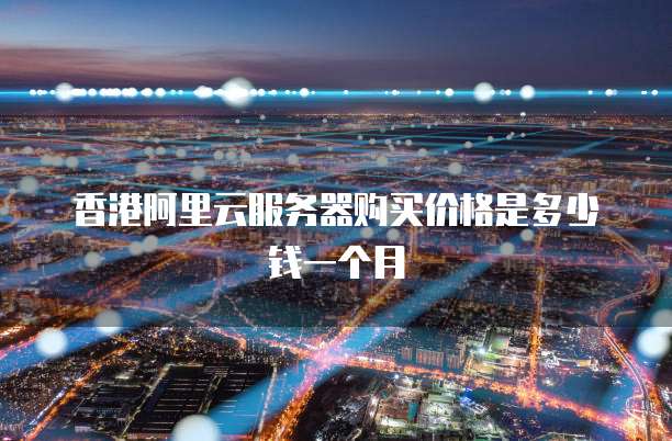 香港阿里云服务器购买价格是多少钱一个月