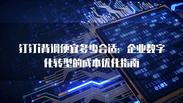 钉钉i背调便宜多少合适：企业数字化转型的成本优化指南