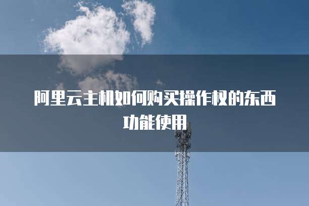 阿里云主机如何购买操作权的东西功能使用
