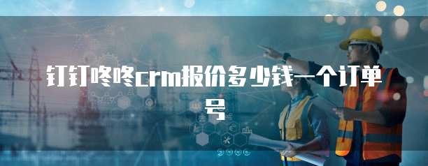 钉钉咚咚crm报价多少钱一个订单号