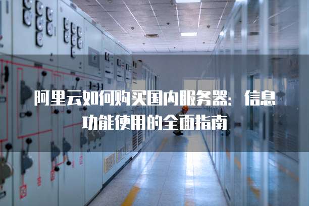 阿里云如何购买国内服务器:信息功能使用的全面指南