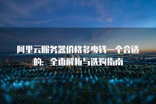 阿里云服务器价格多少钱一个合适的:全面解析与选购指南
