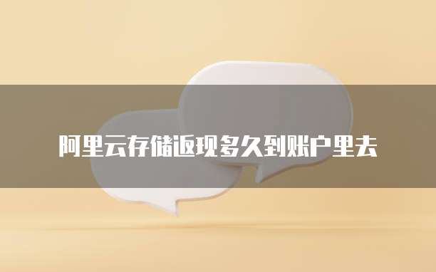 阿里云存储返现多久到账户里去