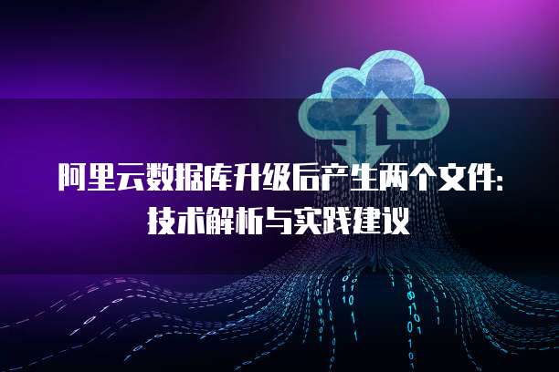 阿里云数据库升级后产生两个文件:技术解析与实践建议