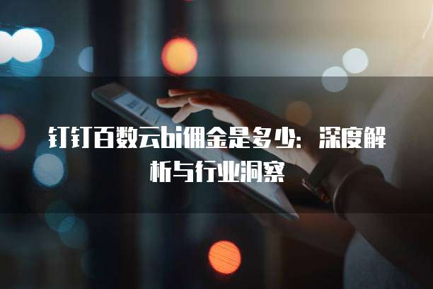 钉钉百数云bi佣金是多少:深度解析与行业洞察