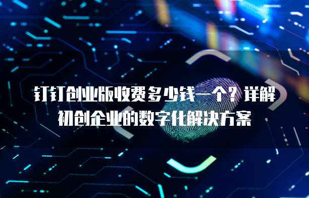 钉钉创业版收费多少钱一个？详解初创企业的数字化解决方案