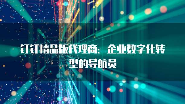 钉钉精品版代理商：企业数字化转型的导航员