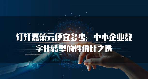 钉钉嘉策云便宜多少:中小企业数字化转型的性价比之选