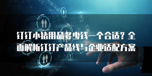 钉钉小猪用品多少钱一个合适?全面解析钉钉产品线与企业适配方案