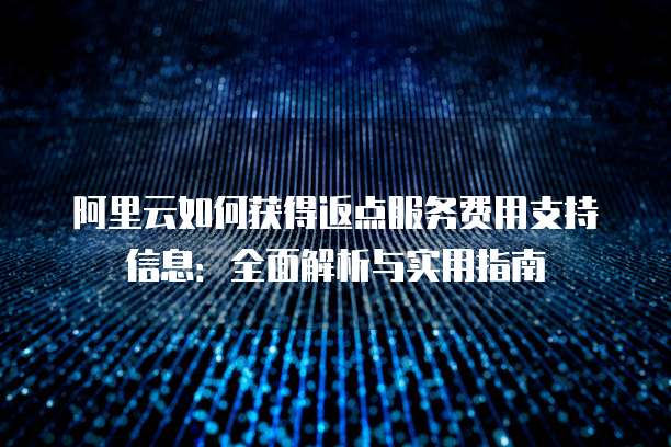 阿里云如何获得返点服务费用支持信息:全面解析与实用指南