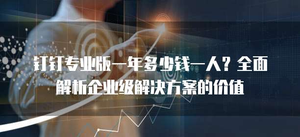 钉钉专业版一年多少钱一人?全面解析企业级解决方案的价值