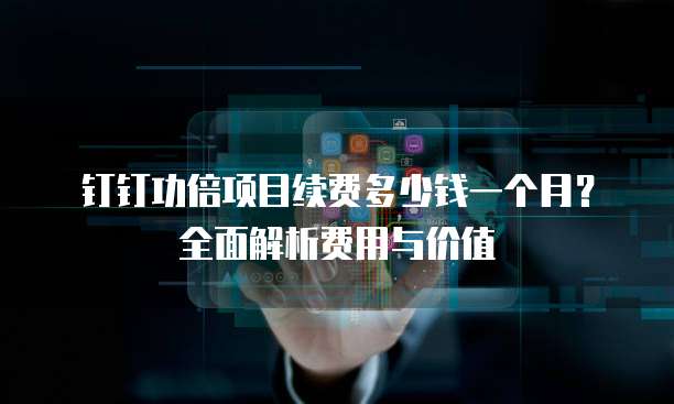 钉钉功倍项目续费多少钱一个月?全面解析费用与价值