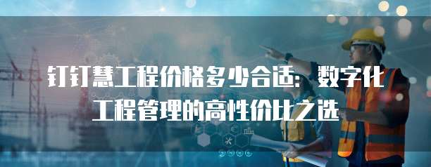 钉钉慧工程价格多少合适：数字化工程管理的高性价比之选
