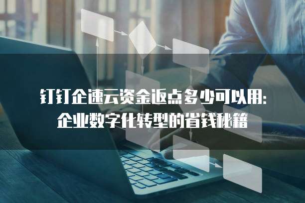钉钉企速云资金返点多少可以用:企业数字化转型的省钱秘籍