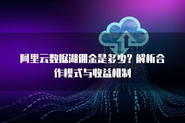 阿里云数据湖佣金是多少?解析合作模式与收益机制